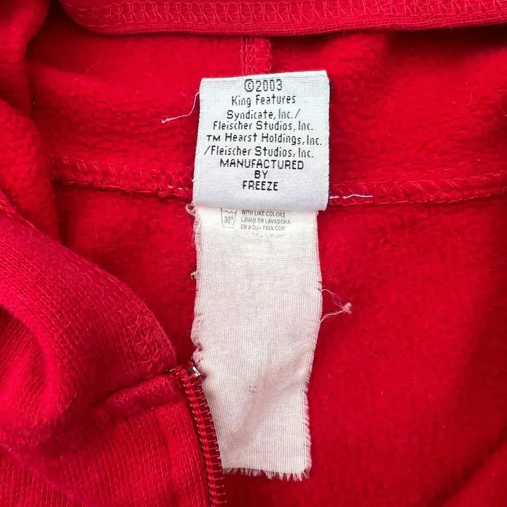 Y2K Betty Boop Bad Girl Red Zip Up Hoodie | Size‎ Large